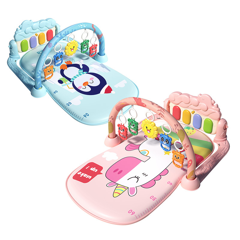 Venta caliente transfronteriza bebé fitness rack juguete 0-1 años bebé recién nacido música pedal gateando estera juguete