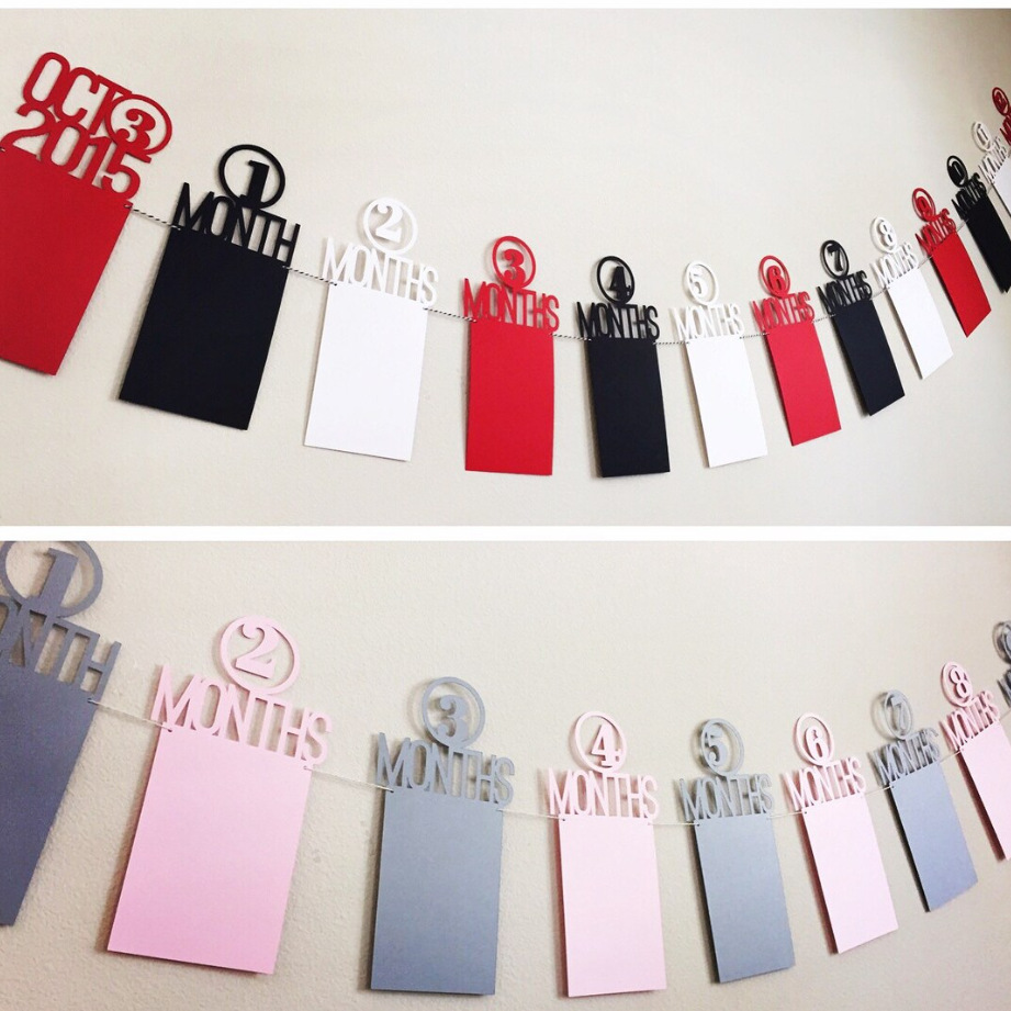 Personalizado 1 cumpleaños 1er aniversario foto banner mensual foto bebé cartón