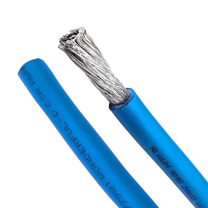 东莞厂家1015电子线 2AWG pvc绝缘 镀锡铜蓝色电线电缆定 制