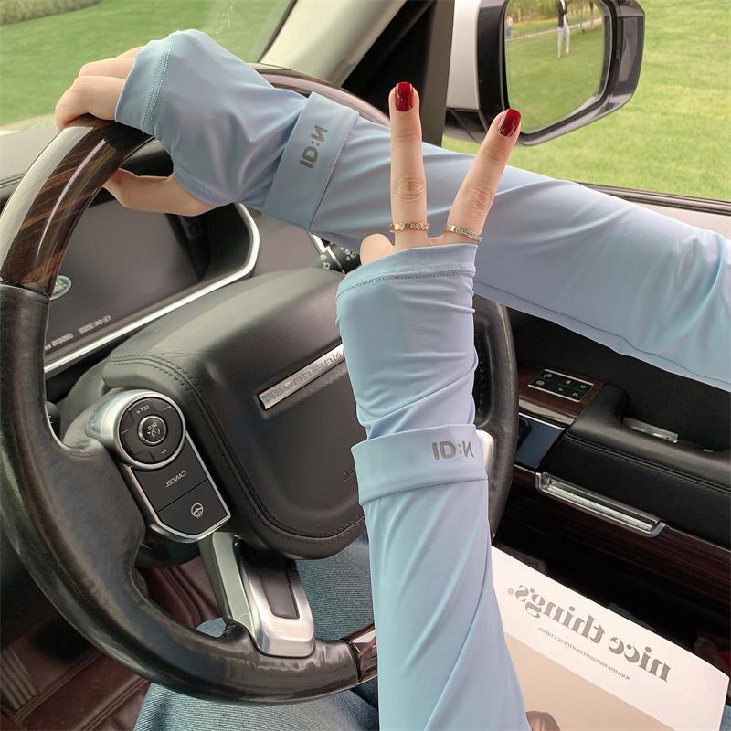 IDN-Mangas de hielo nuevo todo en uno, protección UV sin costuras, moda, conducción al aire libre, conducción y conducción, guantes de brazo de seda de hielo ligeros