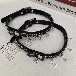 Diablo Punk Rock Puppy Bone Collar Women's Dual-Use Yabi Culture Chain Y2K Spice Girls Niche Accessories