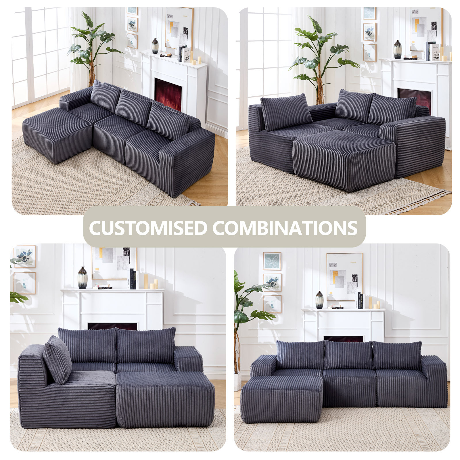 Transfronterizo especial para comprimir la tela seccional sofá combinado L-shaped sillón módulo de tofu sofá perezoso