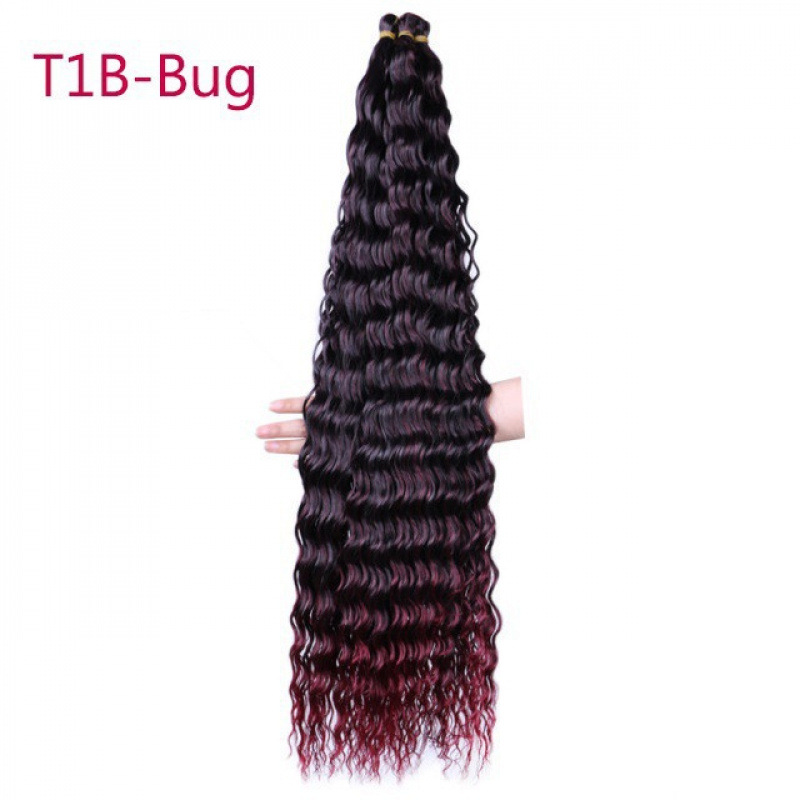 fibra de seda de alta temperatura pelucina de cabello de ganchillo cabello rizado onda profunda cabello Twist fibra de cabello trenzado