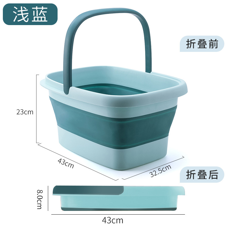 Foldable extra-large washing basin baby bath basin foot tub rectangular plastic tub