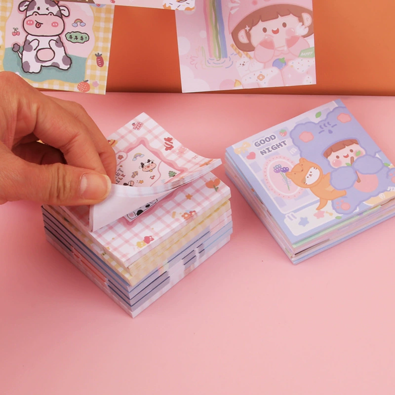 Cartoon stationery, cute note for students, book