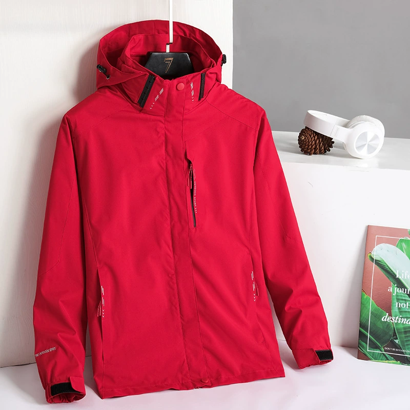 Removable velvet set, demi-season climbing jacket, three-in-one, increased thickness