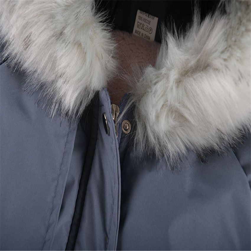 New Korean Style Girls' Mid Length Parka Coat With Drawstring Waist And Thick Cotton Coat_voghion.com