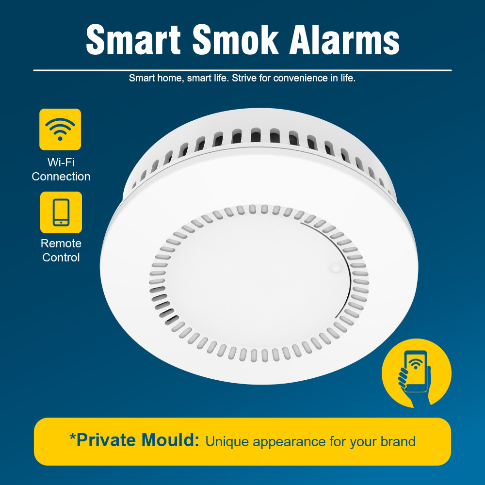 Cross-border commercial household fire wireless graffiti smart wifi fire remote alarm smoke sensor detector