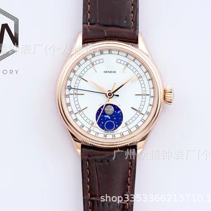 Cross-Mirror Cellini Moon Phase Mechanical Watch Fully Automatic Waterproof Daytona Men's Mechanical Watch Cross-Border Foreign Trade Wholesale