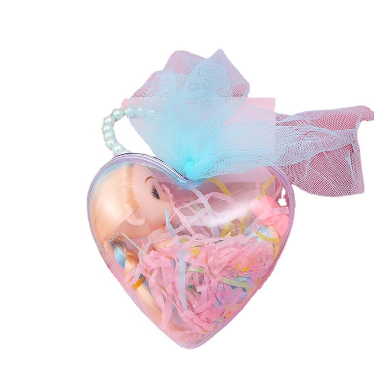 Flash de hielo y nieve muñeca bola de cristal portátil de luz transparente de 6 pulgadas de vinilo princesa muñeca chica juguete regalo