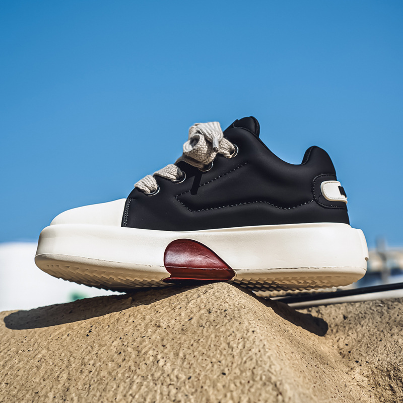 2025 Tide Viento de primavera transmisión en vivo nicho de fondo grueso ins alto amor skate viento de puerto tembloroso zapatos de pan transpirables