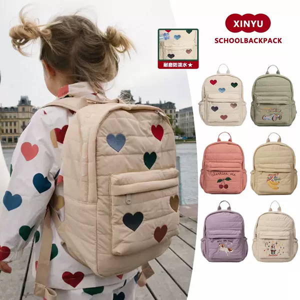 New Ks Kindergarten School Bag 3-6 Years Old Waterproof Kidsren Ins Wear-Resistant, Dirt-Resistant, Burden-Reducing Spine Protection Backpack