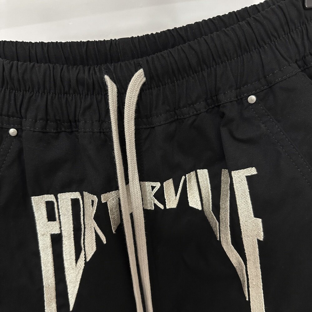 Dark Slogan Embroidered Silk Twill Wide Leg Straight Leg Loose Trousers mid Waist Long Pants Non-Stretch Care_mkmklike.com