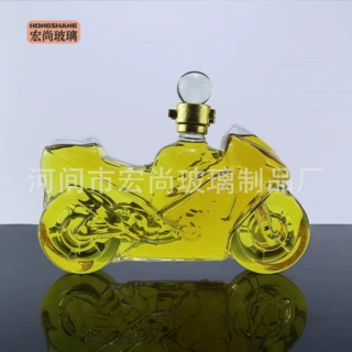 异型工艺酒瓶摩托车酒瓶创意造型泡酒瓶高硼硅玻璃酒瓶洋酒瓶