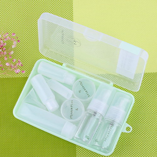 Green pigment travel dispensing bottle 10-piece set portable 30ml spray bottle lotion bottle skin care product dispensing set empty bottle