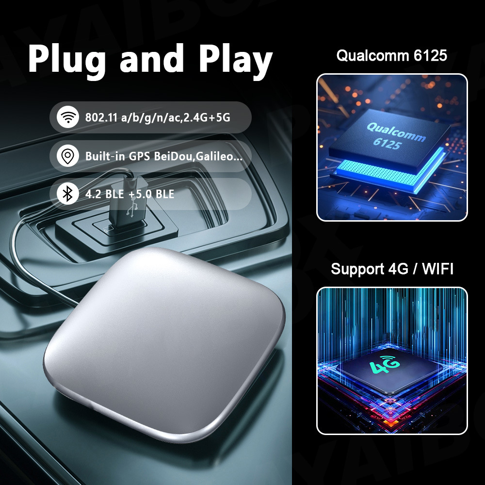 128g Wired to Wireless Carplay Android Box Smart Android Car Box