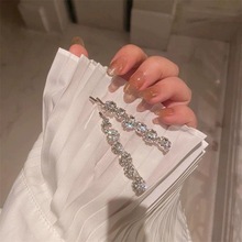 女团风奥地利闪钻发夹一字夹刘海边夹水晶水钻甜酷仙女气质侧边夹