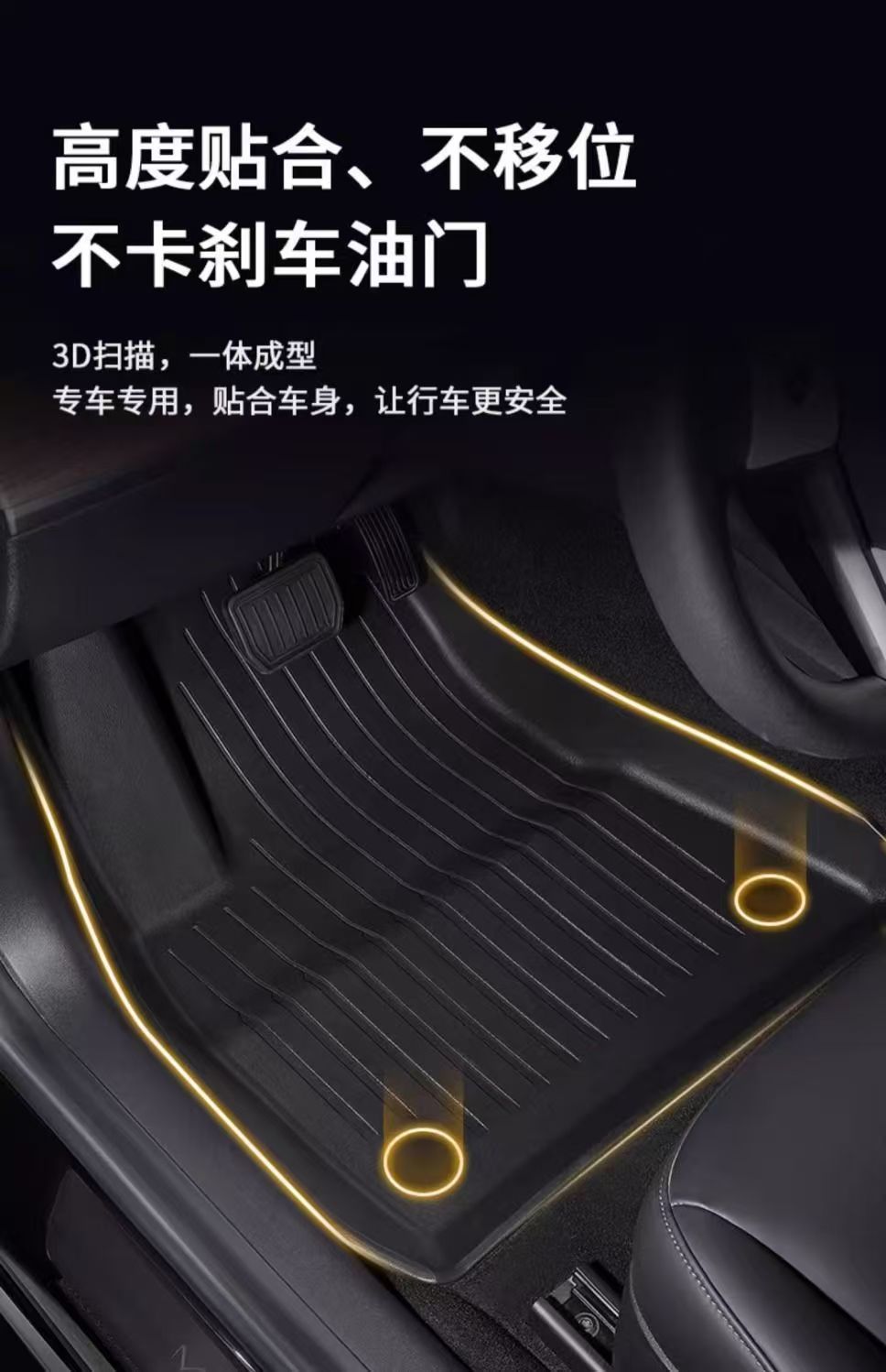 Suitable for Tesla Modelyl Floor Mats, Front and Rear Trunk Mats, Tpe All-Weather Material Car Floor Mats Wholesale Cross