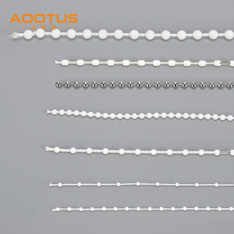 Curtain track accessories, Roman shade bead cord, sheer curtain plastic pull beads, roller shade bead chain, stainless steel dense pull beads