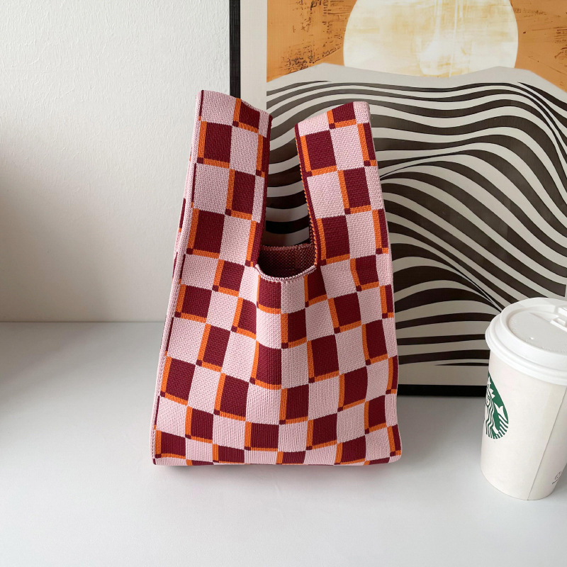 Bolsos, diseño de nicho femenino, bolso de punto personalizado, bolso tejido de un solo hombro de punto de todo fósforo, bolso de mano, bolso de mano