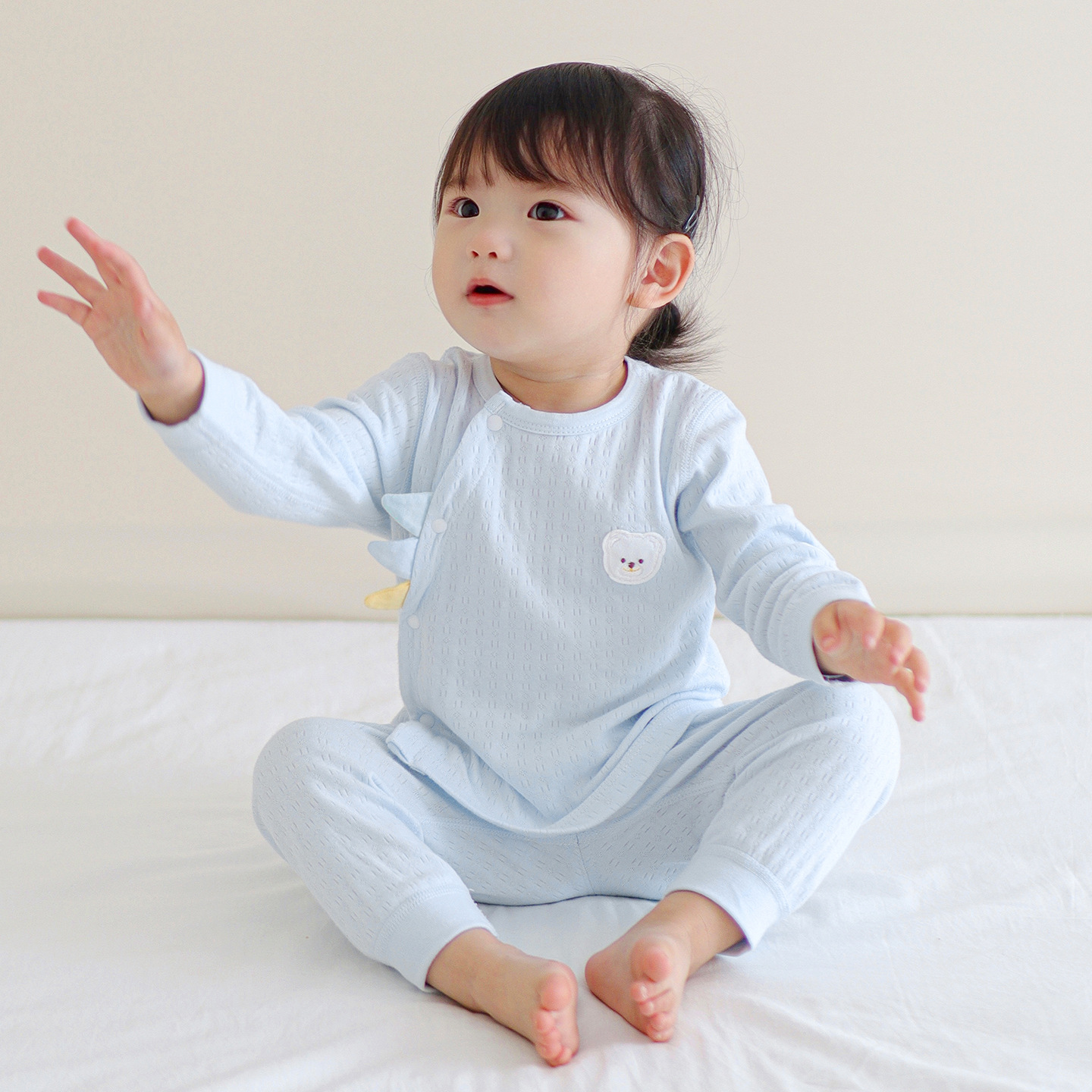 Set de ropa interior infantil primavera y otoño niños algodón delgado para niños y niñas base de entrepierna abierta para bebés abrigos de otoño pantalones de otoño