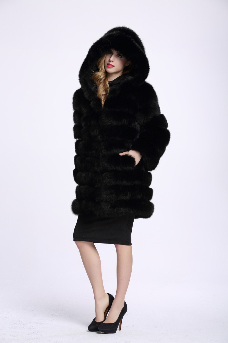 Women's Clothing Haining fur fox fur coat new long women's leisure long sleeved warm coat_voghion.com