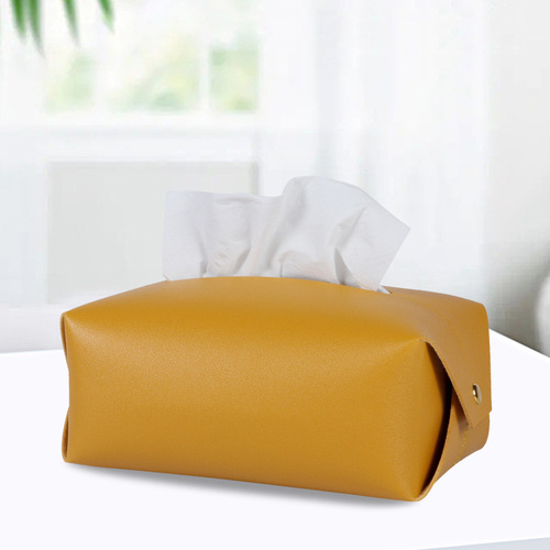 Nordic ins creative leather tissue box home living room high-end tissue box car high-end paper tissue box simple