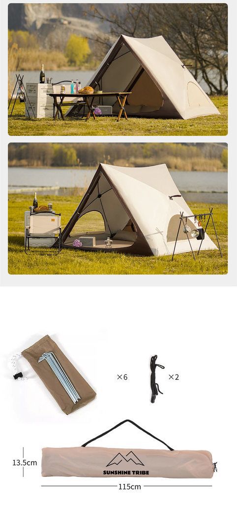 Beach tent park automatic quick-open triangular tent outdoor portable folding camping sunshade tent