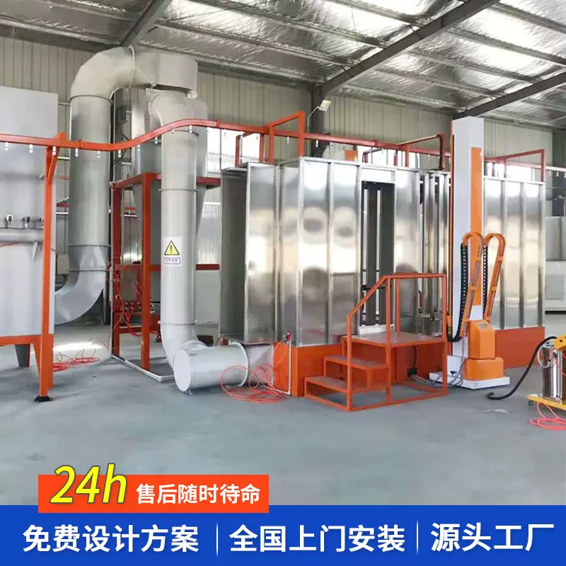 真实工厂工业涂装设备全自动喷漆喷涂流水线高温粉末喷漆生产线