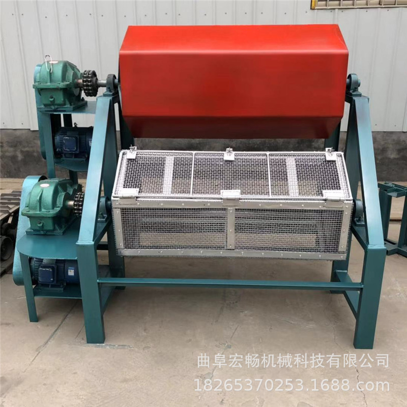 双滚筒抛光机薄壁件六角滚筒抛光机铁钉钢筋去油机毛刺倒角研磨机