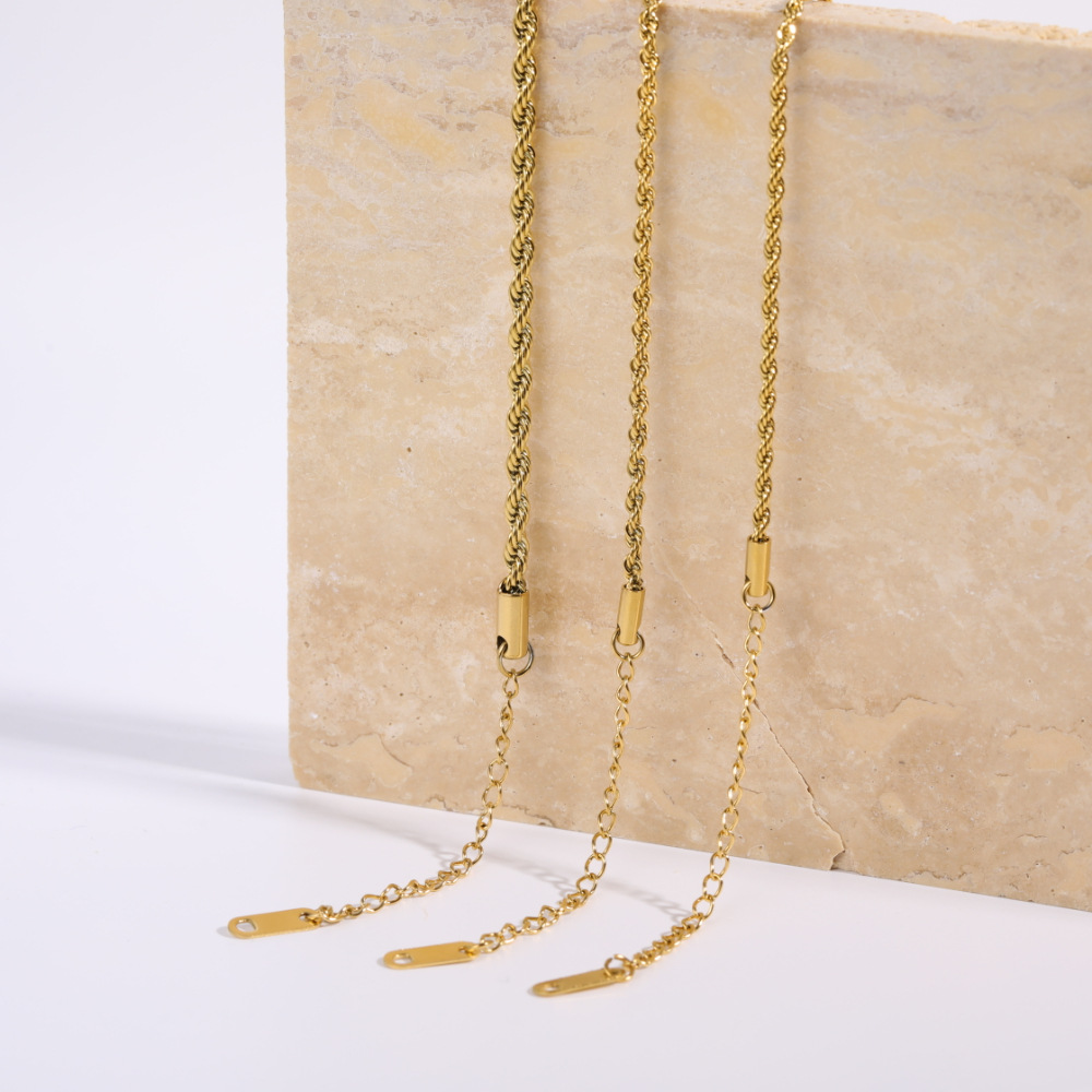 Fashion Simple Geometric Plating 18K Gold Stainless Steel Necklace