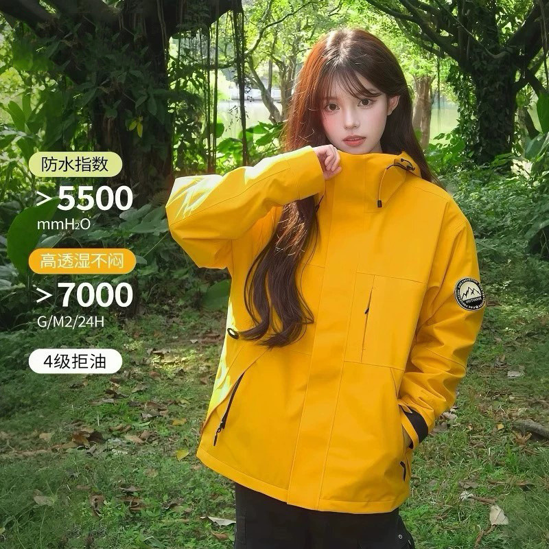 Luo Tuo Style down Jacket Three-In-One Women's Coat Men's Softshell Hiking Windproof Jacket Detachable Mountaineering Clothing Luo Tuo Style down Jacket Three-In-One Women's Coat Men's Softshell Hiking Windproof Jacket Detachable Mountaineering Clothing