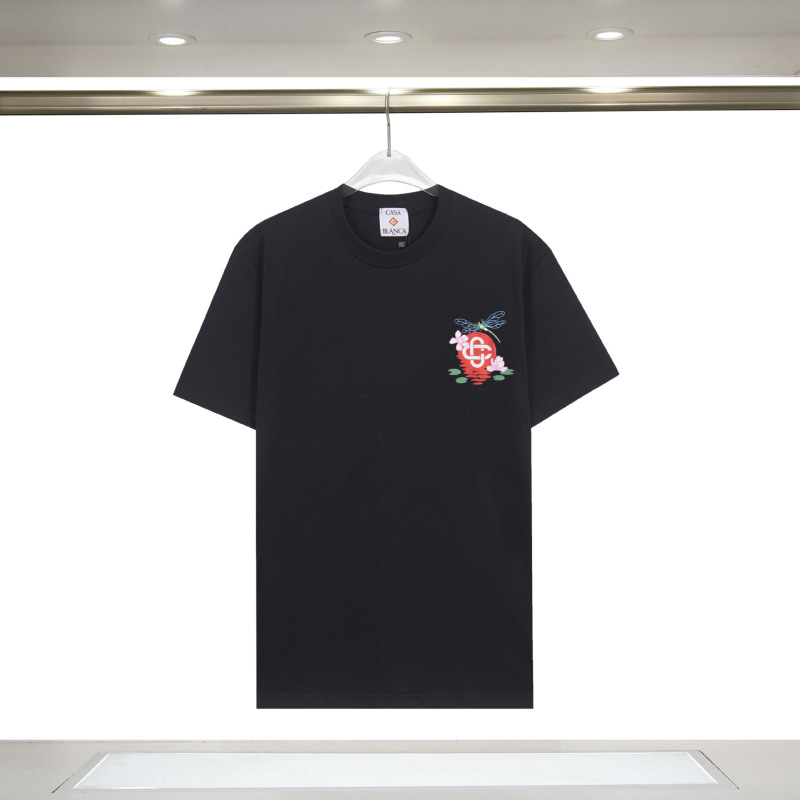 メンズ半袖 260g カサブランカ半袖 2025 春夏新作 カラープリント CASA ピュアコットン半袖|undefined