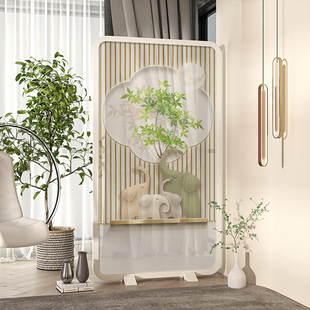# Modern Simple Screen Partition Living Room Entrance Decoration Shielding Bedroom Cream Wind Movable Solid Wood Seat Screen Large