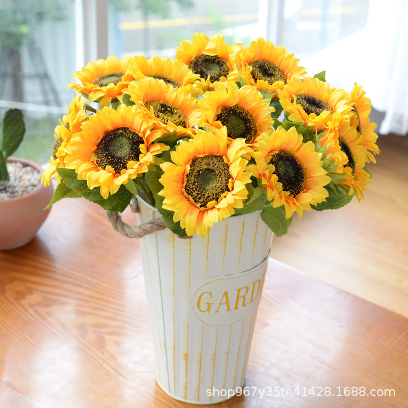 Simulated Single Latin Style Sunflower Sunflower Home Furnishings Decorative Flower Photography Props Artificial Fake Flower Wholesale Simulated Single Latin Style Sunflower Sunflower Home Furnishings Decorative Flower Photography Props Artificial Fake Flower Wholesale