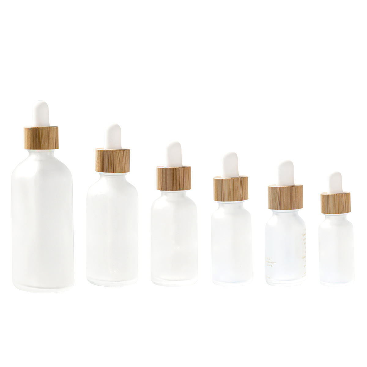 Cubierta de madera de bambú botella cosmética botella sub-botella esencia botella cuidado de la piel Paquete de envases de vidrio esmerilado botella cuentagotas botella de aceite esencial