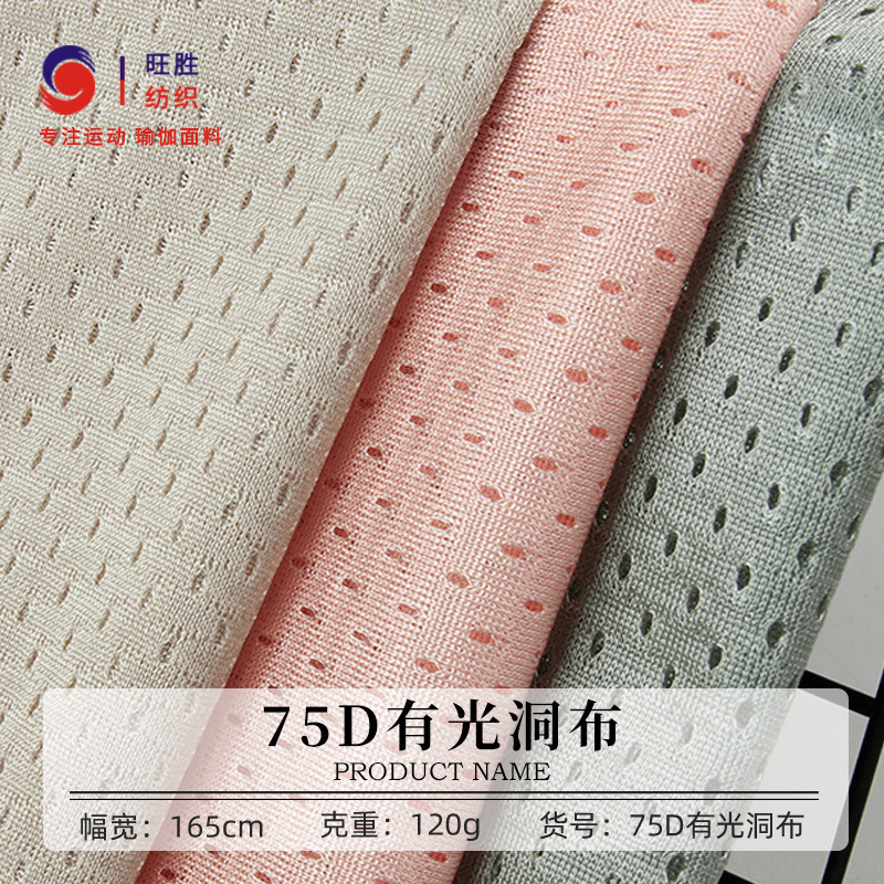 75D有光鸟眼布 120g全涤速干透气洞洞布 纬编休闲运动服网眼布