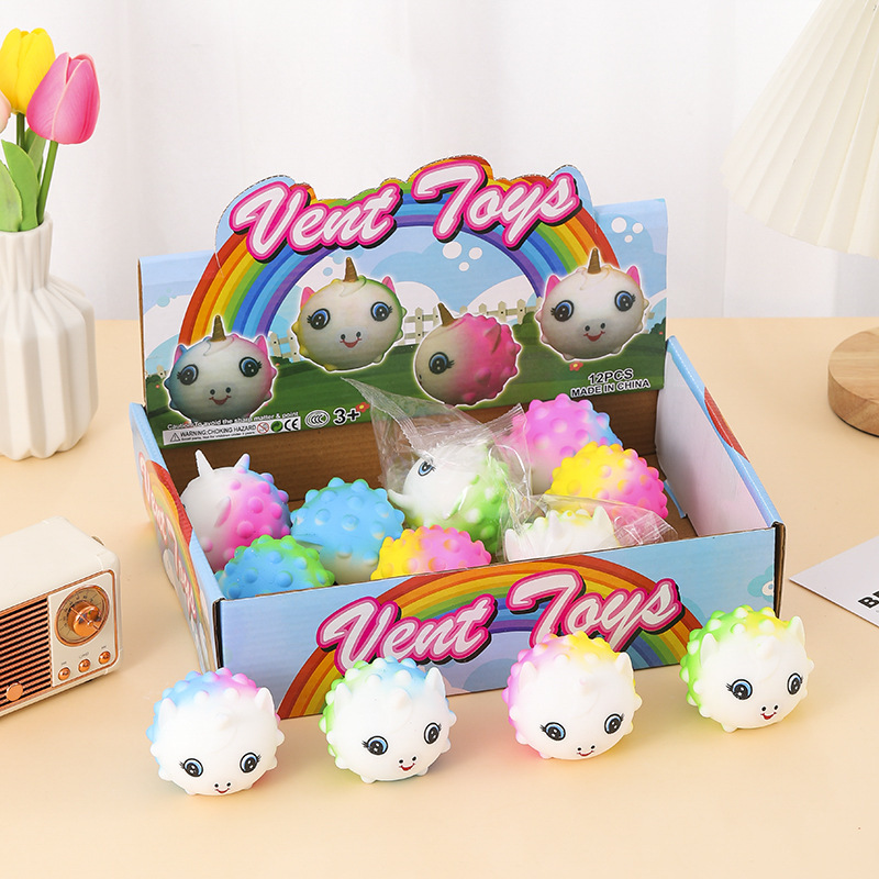 TPR New Flash Unicorn Pinch Decompression Toy Decompression Vent Ball Kidsren's Small Toy Manufacturer Wholesale TPR New Flash Unicorn Pinch Decompression Toy Decompression Vent Ball Kidsren's Small Toy Manufacturer Wholesale