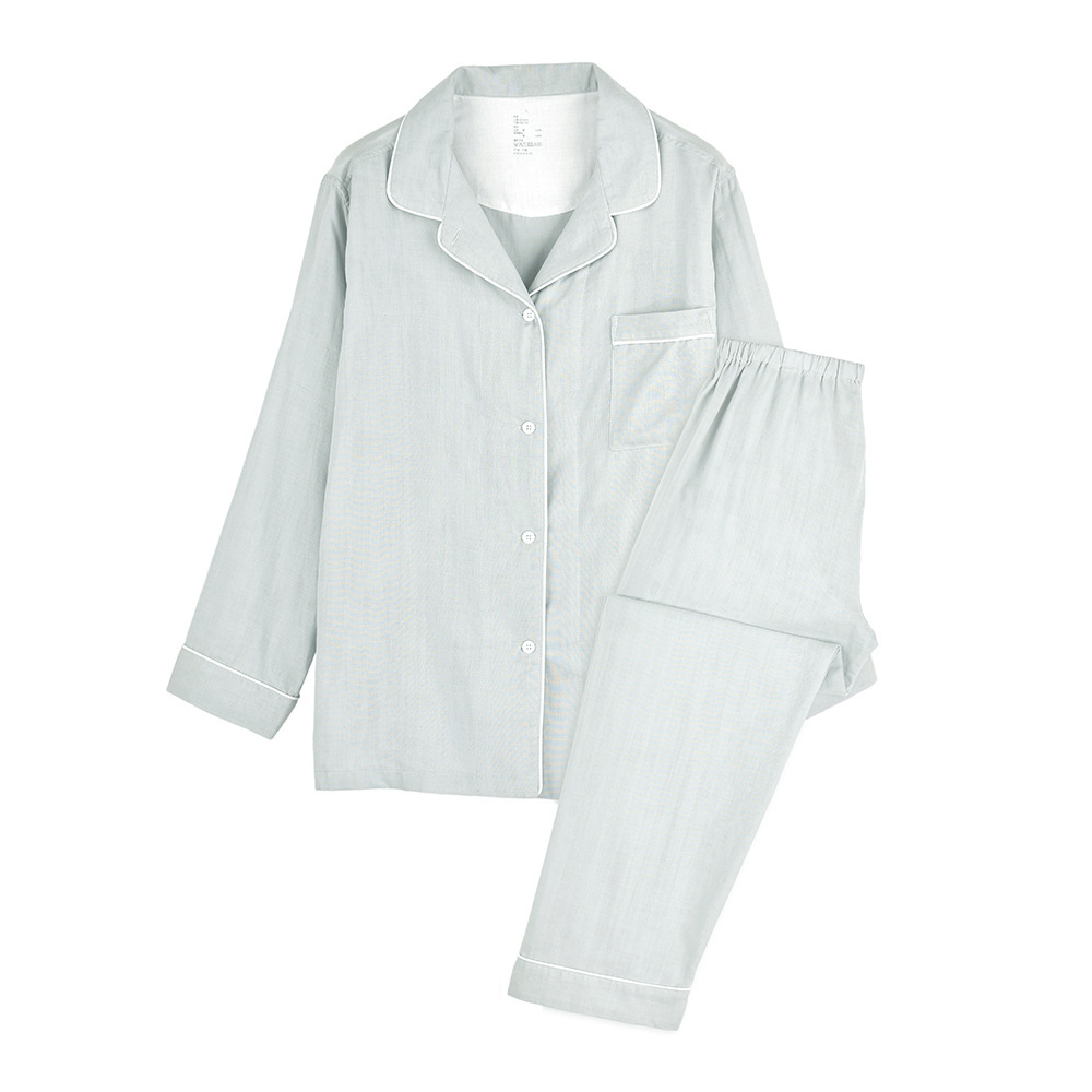 [Manga larga de gasa doble capa] Modelo 955B azul saxón para mujer / S