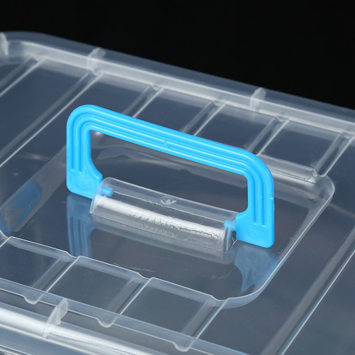Plastic storage box desk transparent storage box with handle snack storage box car storage box toy organization box