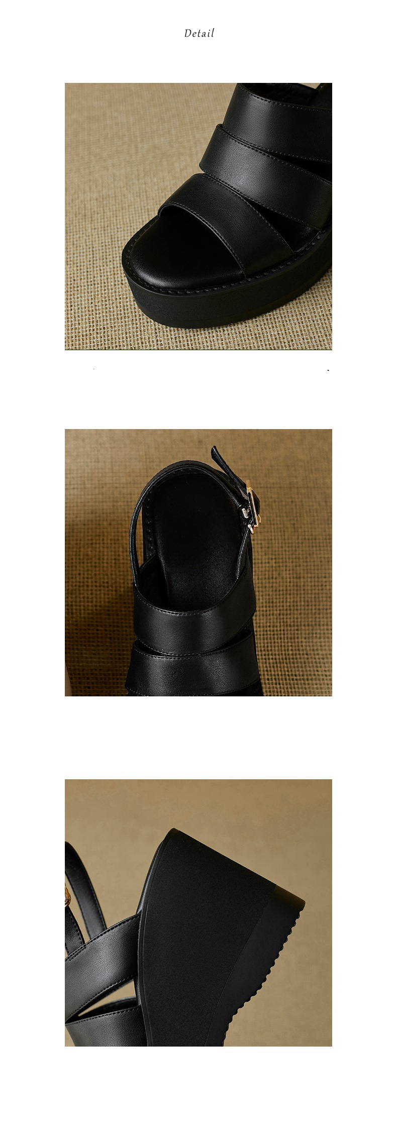 Sandal nữ mũi nhọn gót xuồng đế dày phong cách La Mã quai một dây — đen chi tiết 12