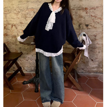 新款时尚百搭百搭针织衫毛衣外穿宽松加厚慵懒风秋冬季套头杏色