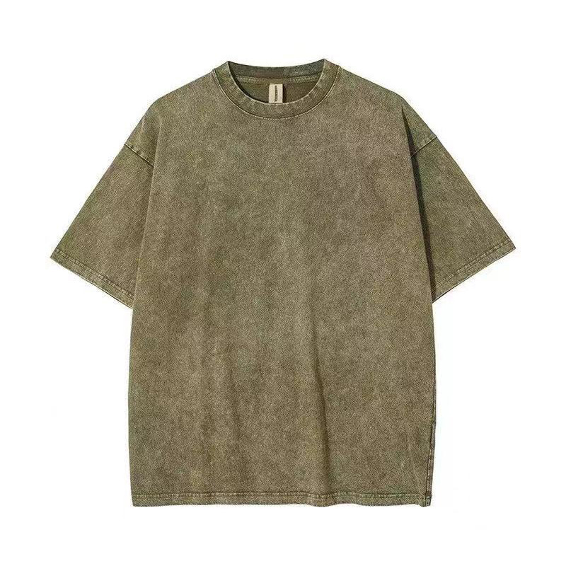 230g pesado camiseta de manga corta hombre de verano cuello redondo suelto oversize hacer vieja marca de moda chaqueta casual versátil