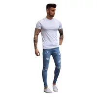 AliExpress желание внешней торговли полированные белые изношенные ноги тонкие джинсы оптом европейские и американские мужские облегающие джинсы 1018