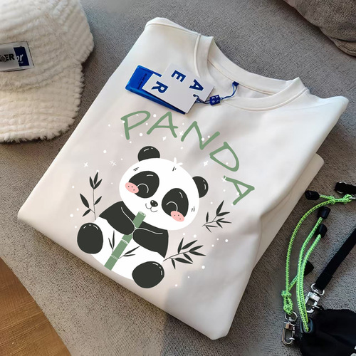 White Pure Cotton Short Sleeve T-shirt for Women - Summer 2025 Spring Top - Loose Fit New Print Design Women's Casual Layering