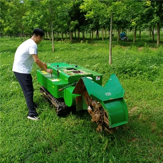 履带式开沟施肥机 农业自走式果园开沟机 遥控多功能除草旋耕机