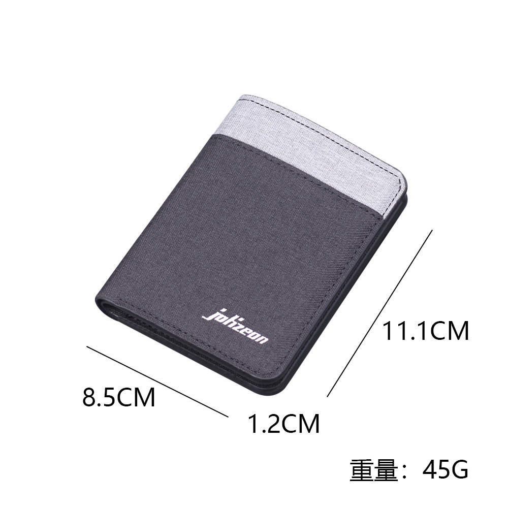 Cartera de lona para hombres, bolsa de tarjetas para hombres, tela suave, cartera vertical para hombres, 5 tarjetas, cartera corta para hombres, ultra delgada