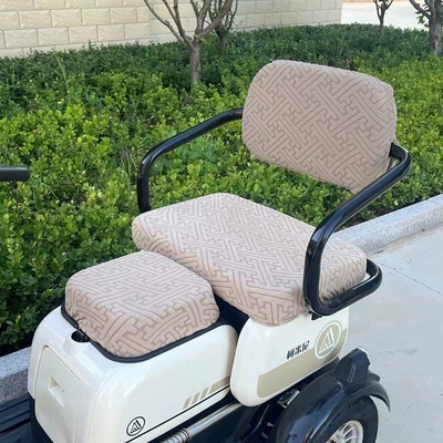 Electric car cushion – tricycle seat cover - square-seat-large-seat-backrest-3-piece-set-color-khaki