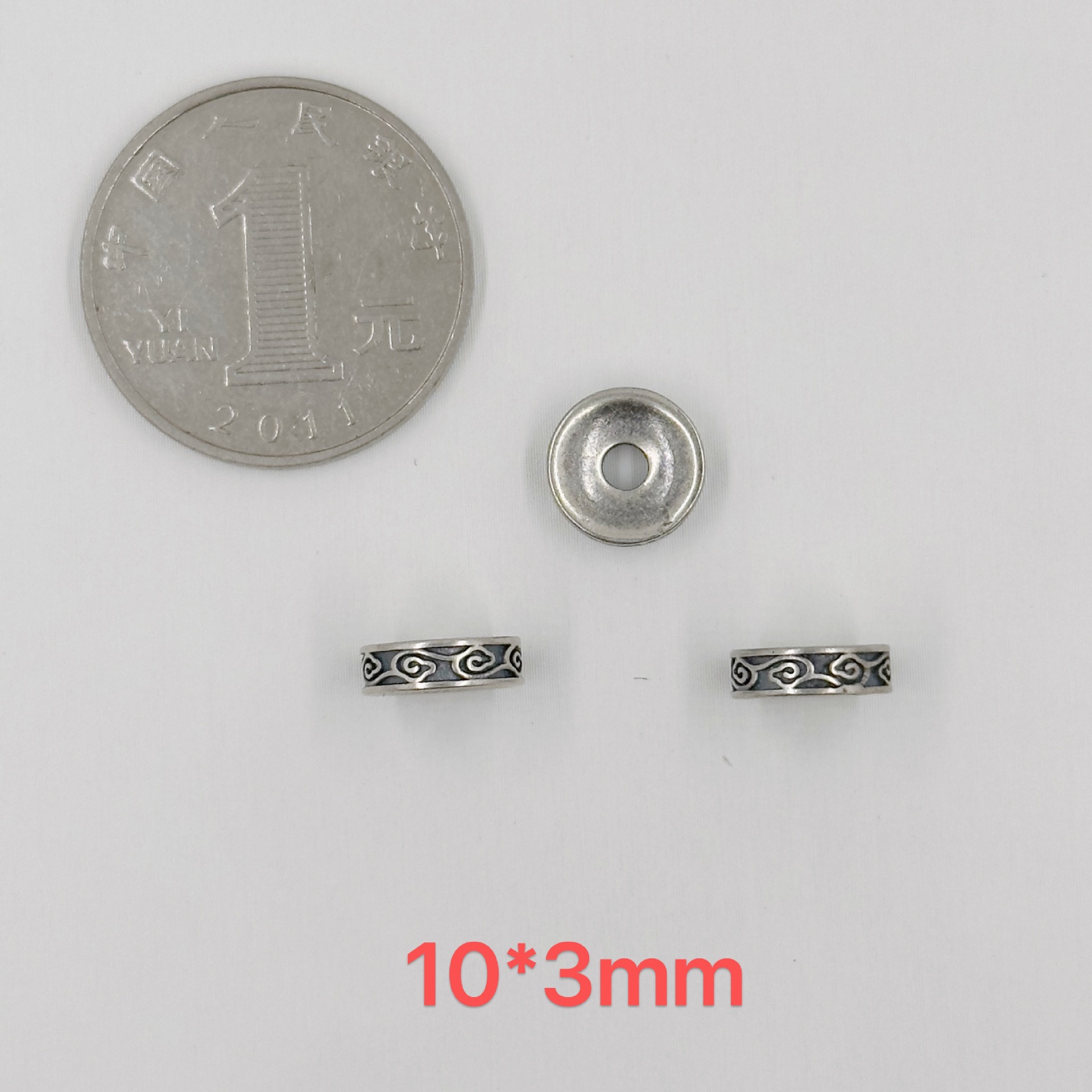 384-417 Shanxi vintage old silver spacer beads DIY accessories 9997 silver bracelet jewelry accessories