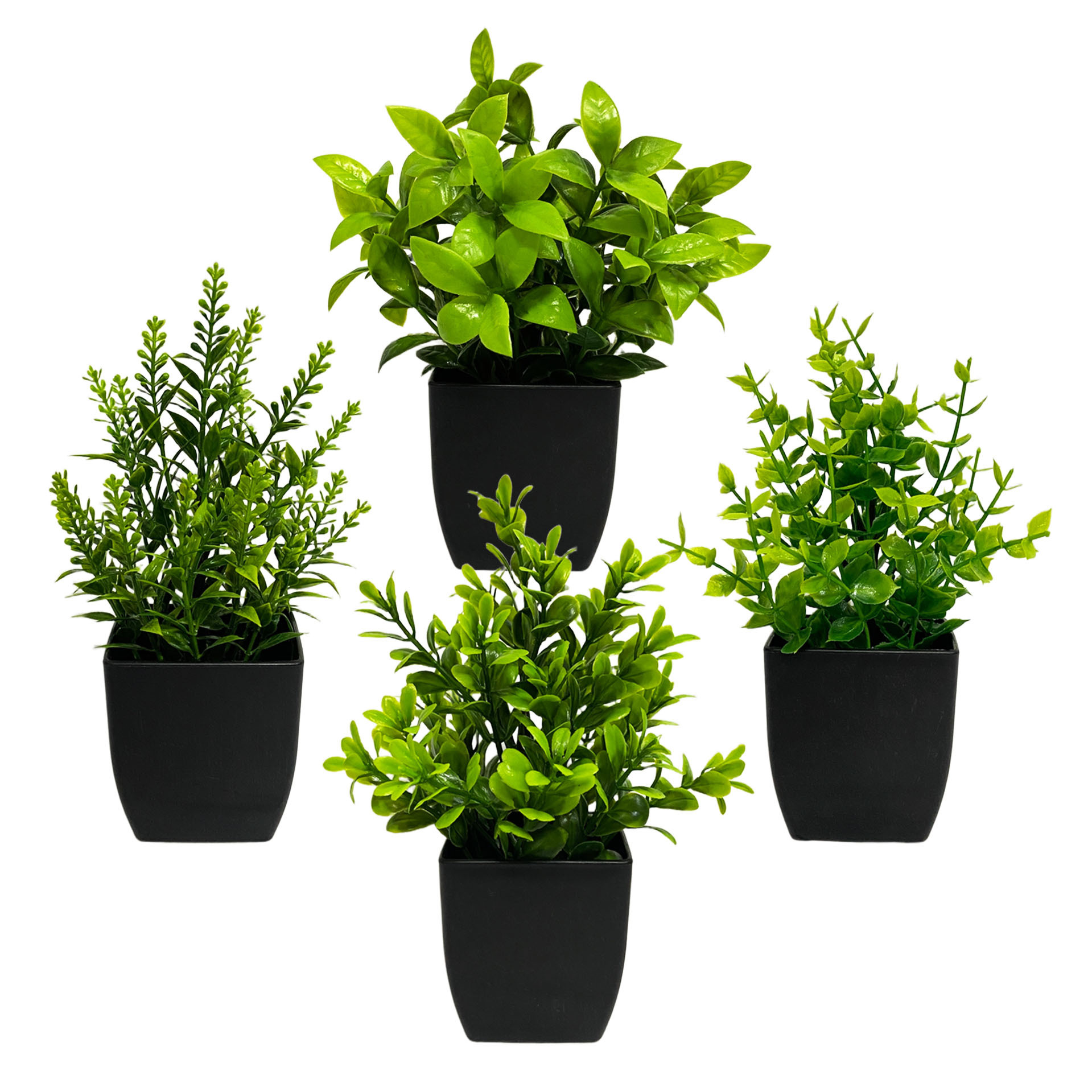 4개 세트 (검정 화분)